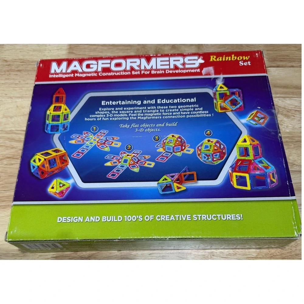 MAGFORMERS Rainbow Set 30 Piece Magnetic Building Blocks Open Box Complete